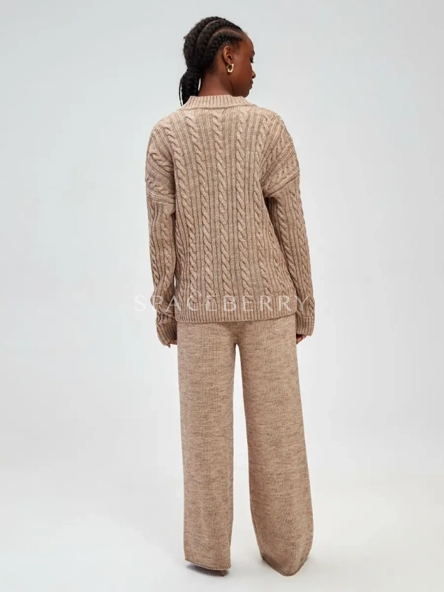 Женский трикотажный оверсайз костюм